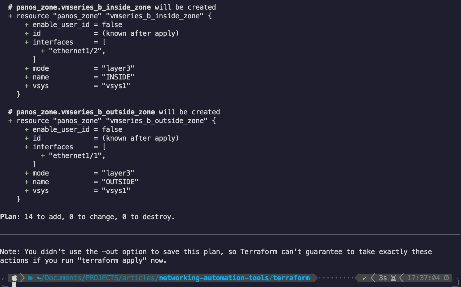 Terraform plan resource creation Terraform plan resource creation