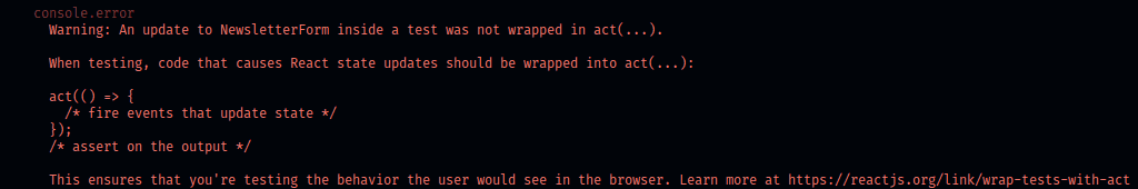 act() warning in react act() warning in react
