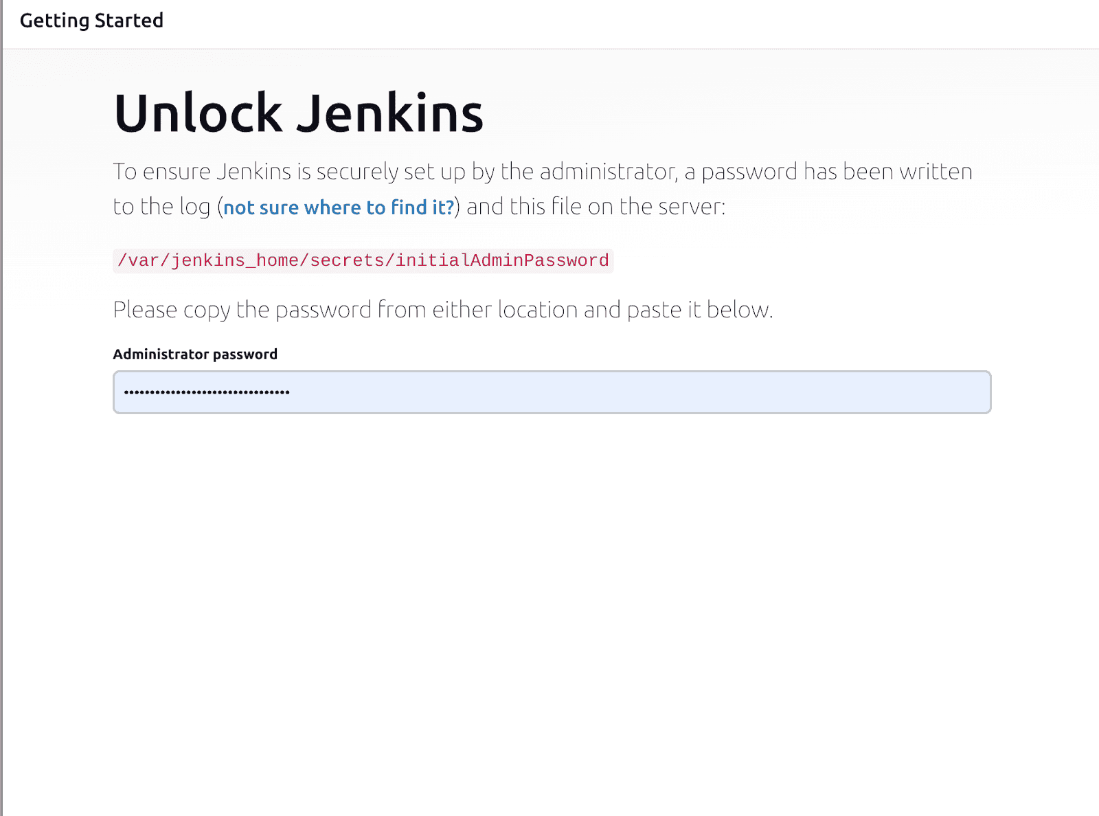 Unlock Jenkins Unlock Jenkins