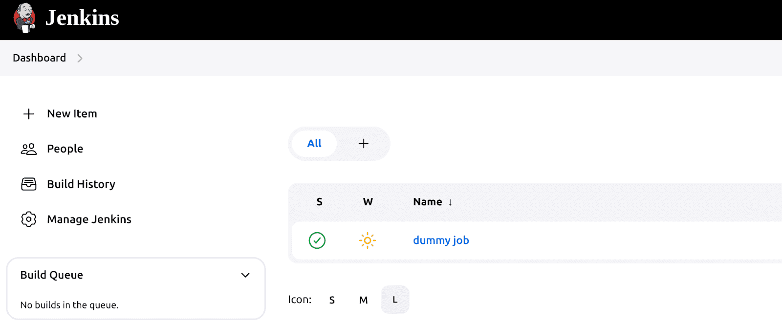Jenkins dashboard Jenkins dashboard