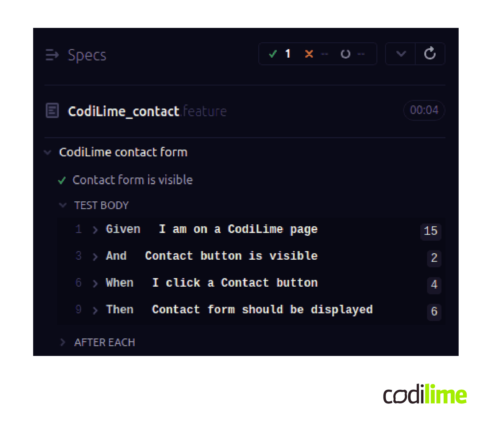 test result test result
