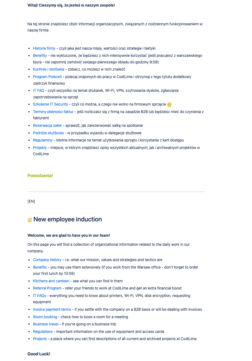 Confluence page overlook Confluence page overlook